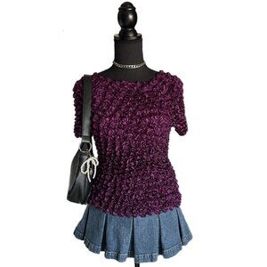 purple vintage popcorn top